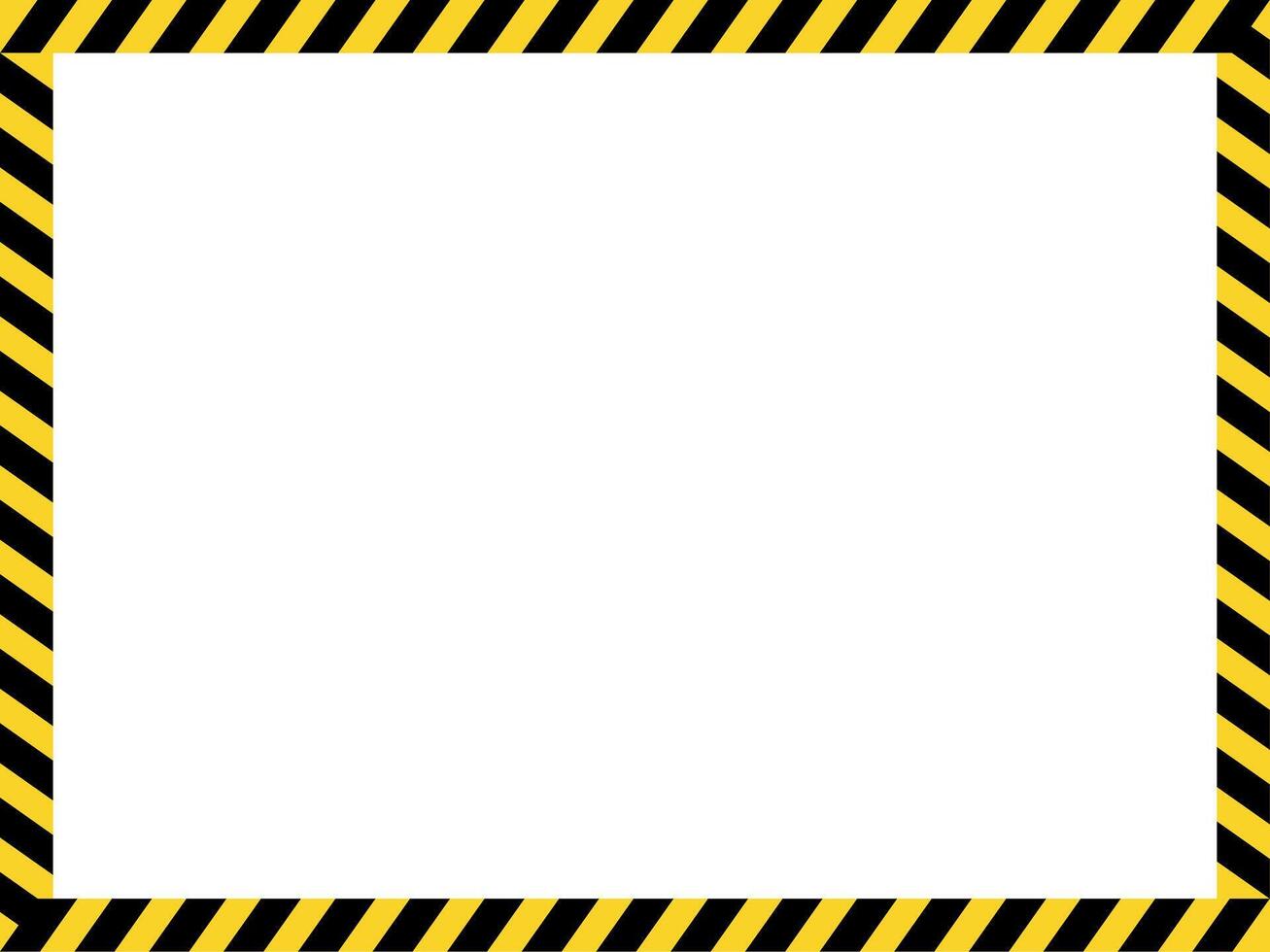 Warning frame made of yellow and black diagonal lines vector