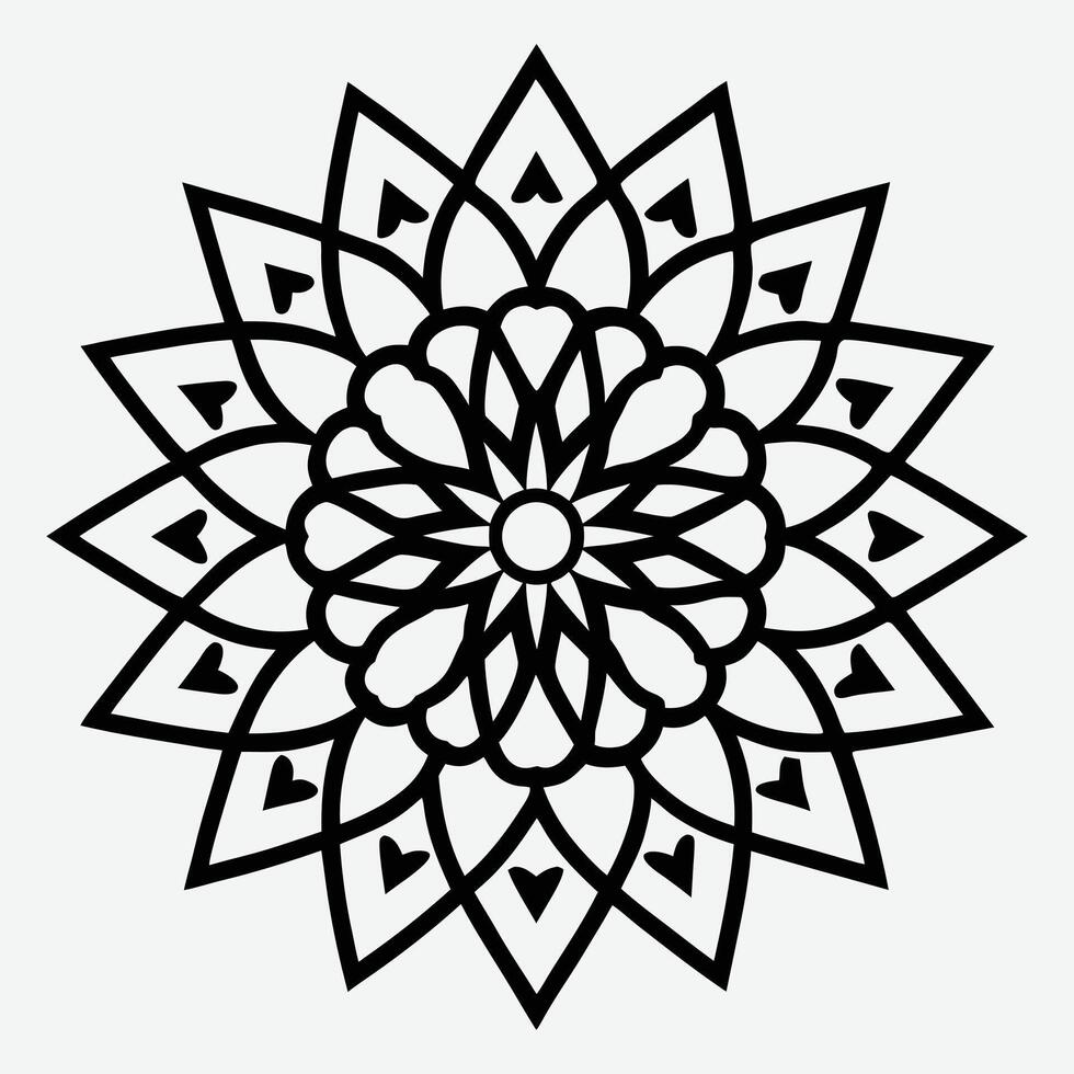 art of intricate black mandala design with floral elements vector