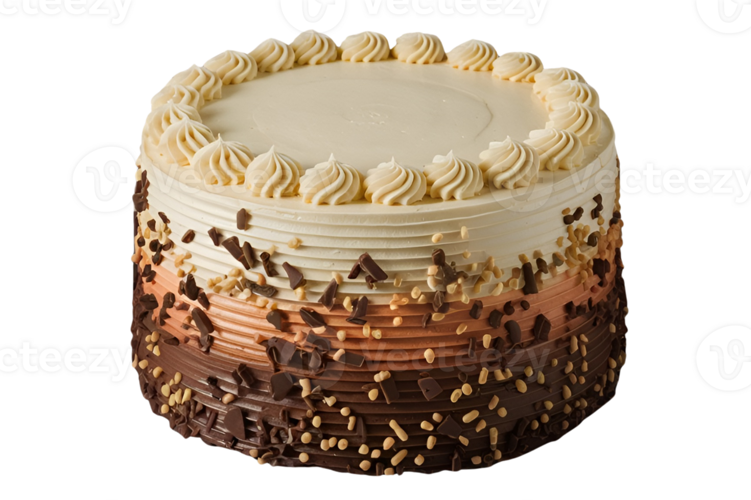 The cake has a vanilla and chocolate ombre design png