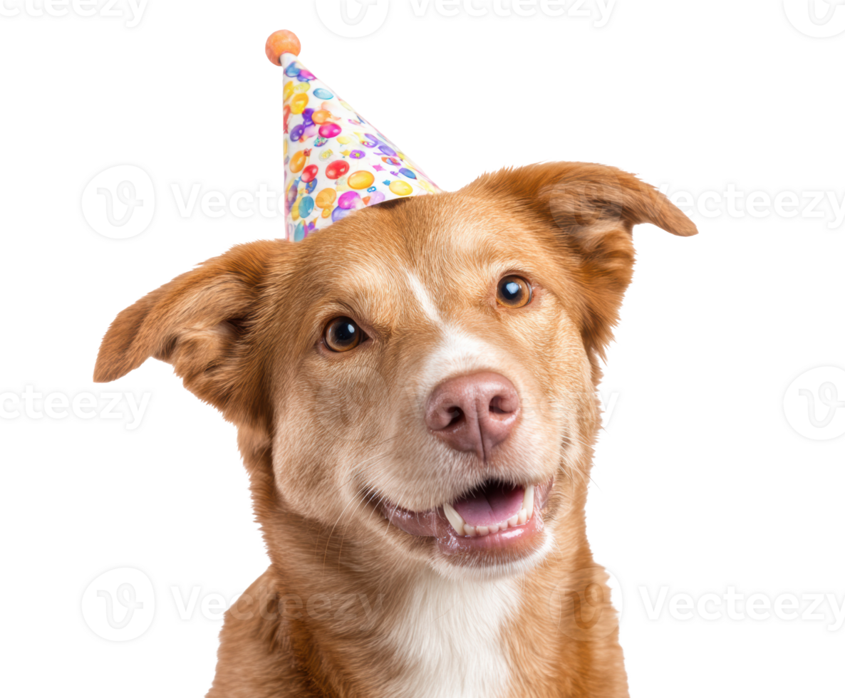 Party with a joyful dog in a fun party hat png