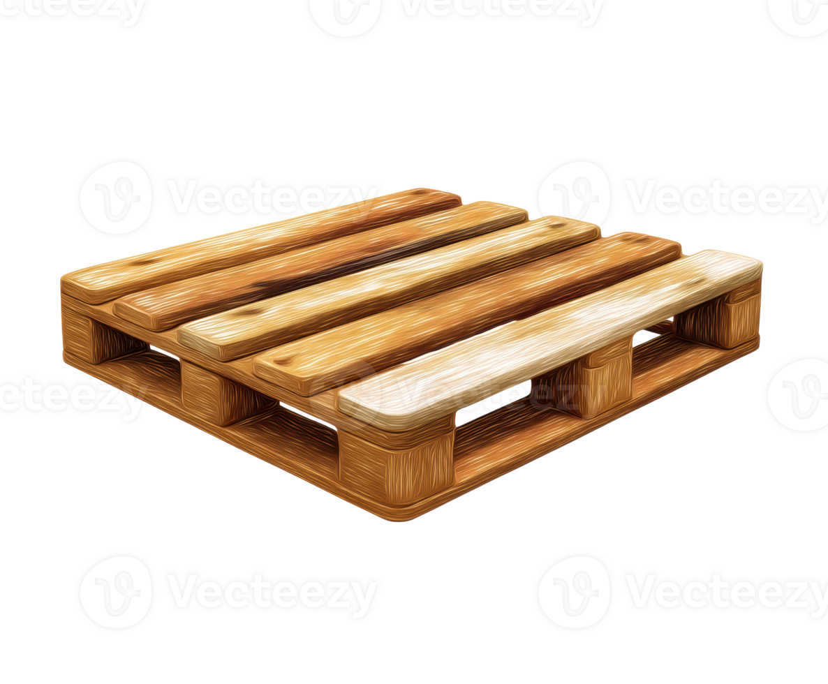 Wooden pallet for storage and transport in logistics industry png