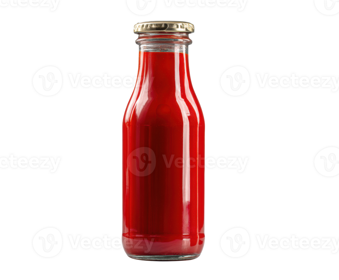 Fresh tomato sauce in a glass bottle for culinary delights png