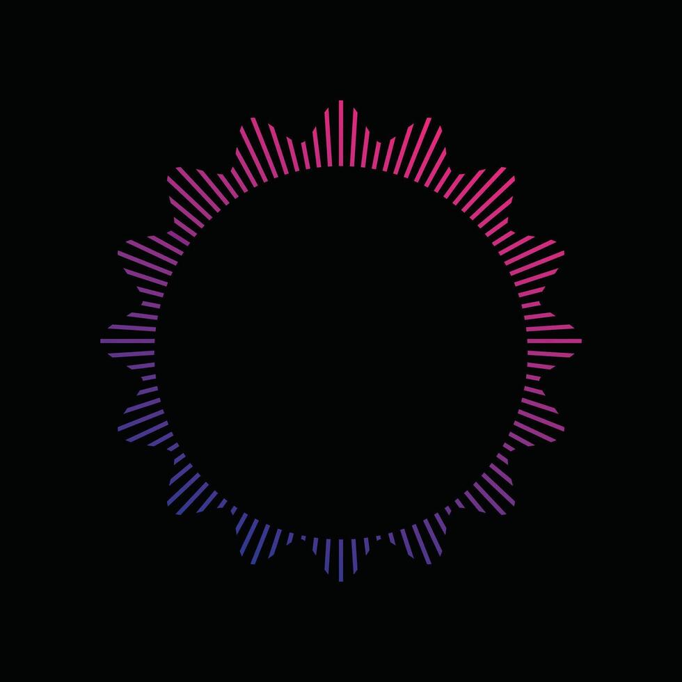 Sound Wave Music equalizer Bars, Abstract circular soundwave graphic with pink and purple gradient, vector