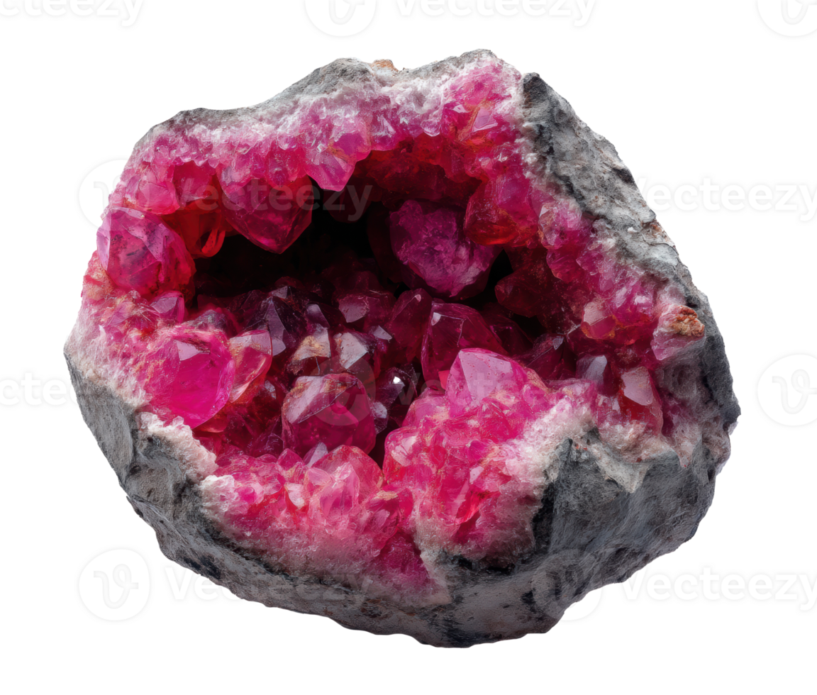Vibrant pink mineral formation for natural decor and design png