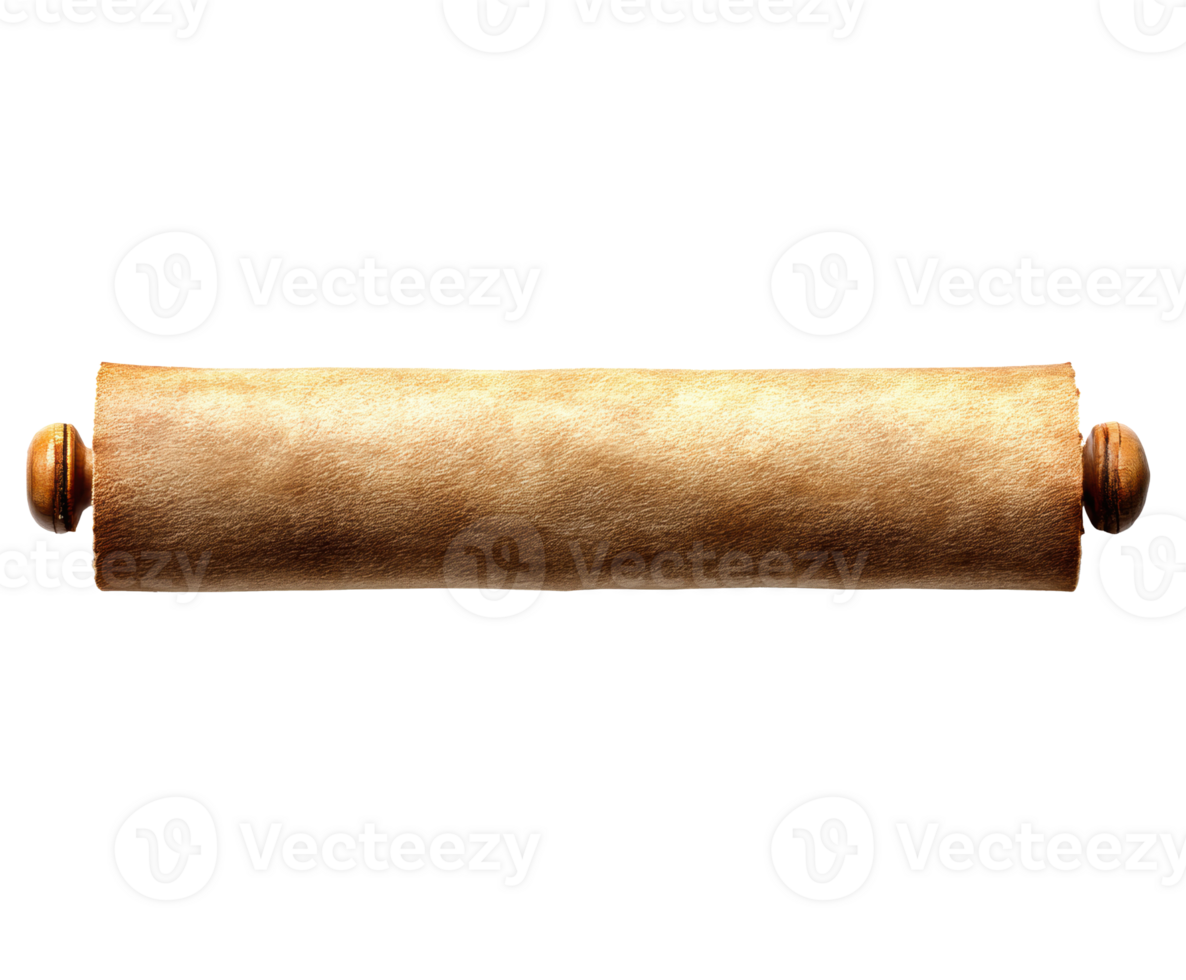 Ancient scroll on wood for historical documentation png