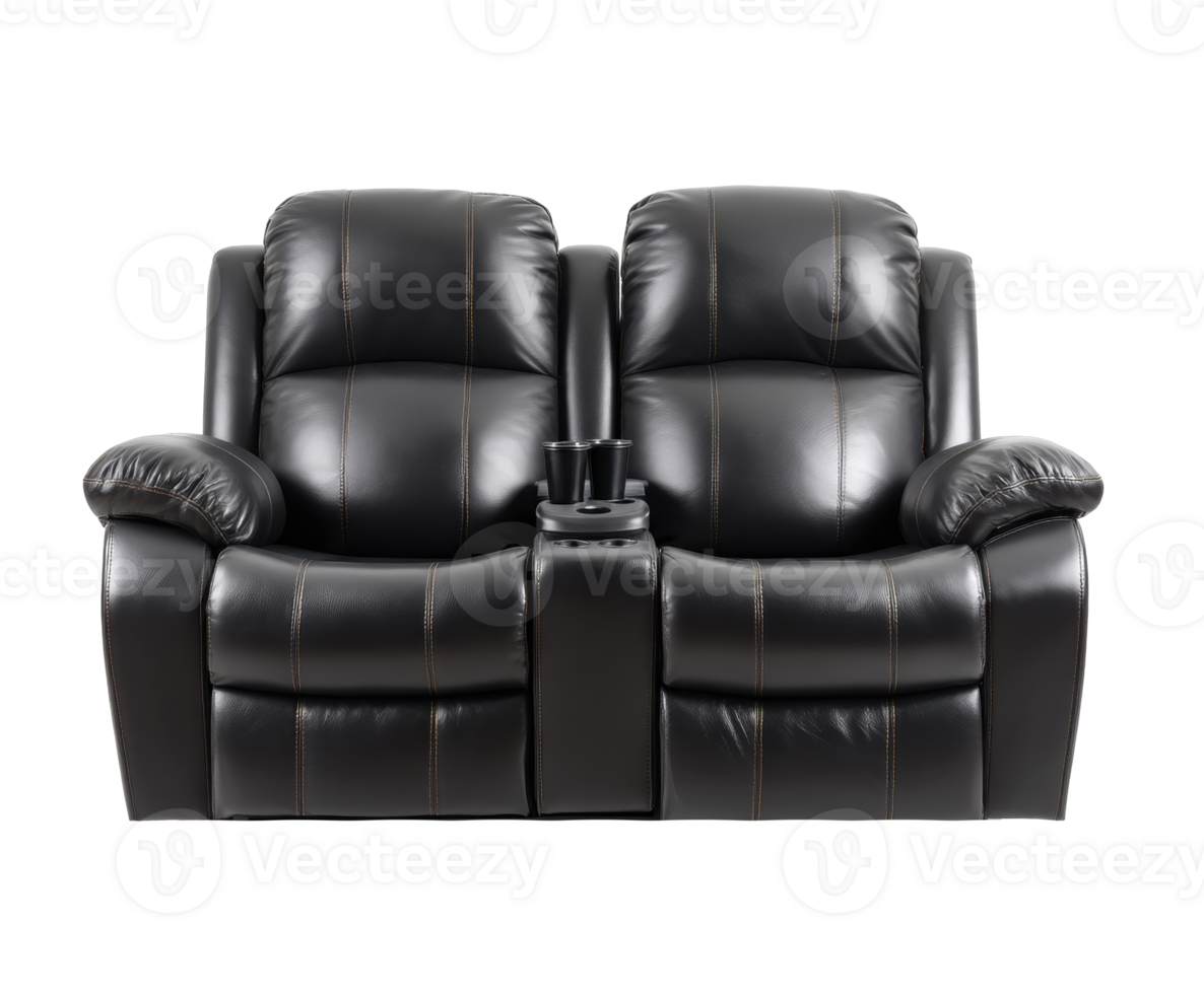 Comfortable leather couch for home entertainment and relaxation png