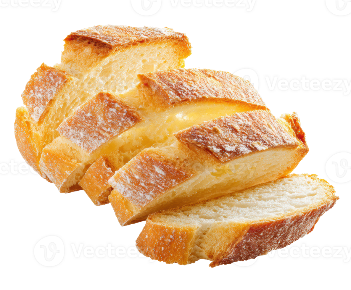 Freshly baked sliced bread for delicious meals and snacks png