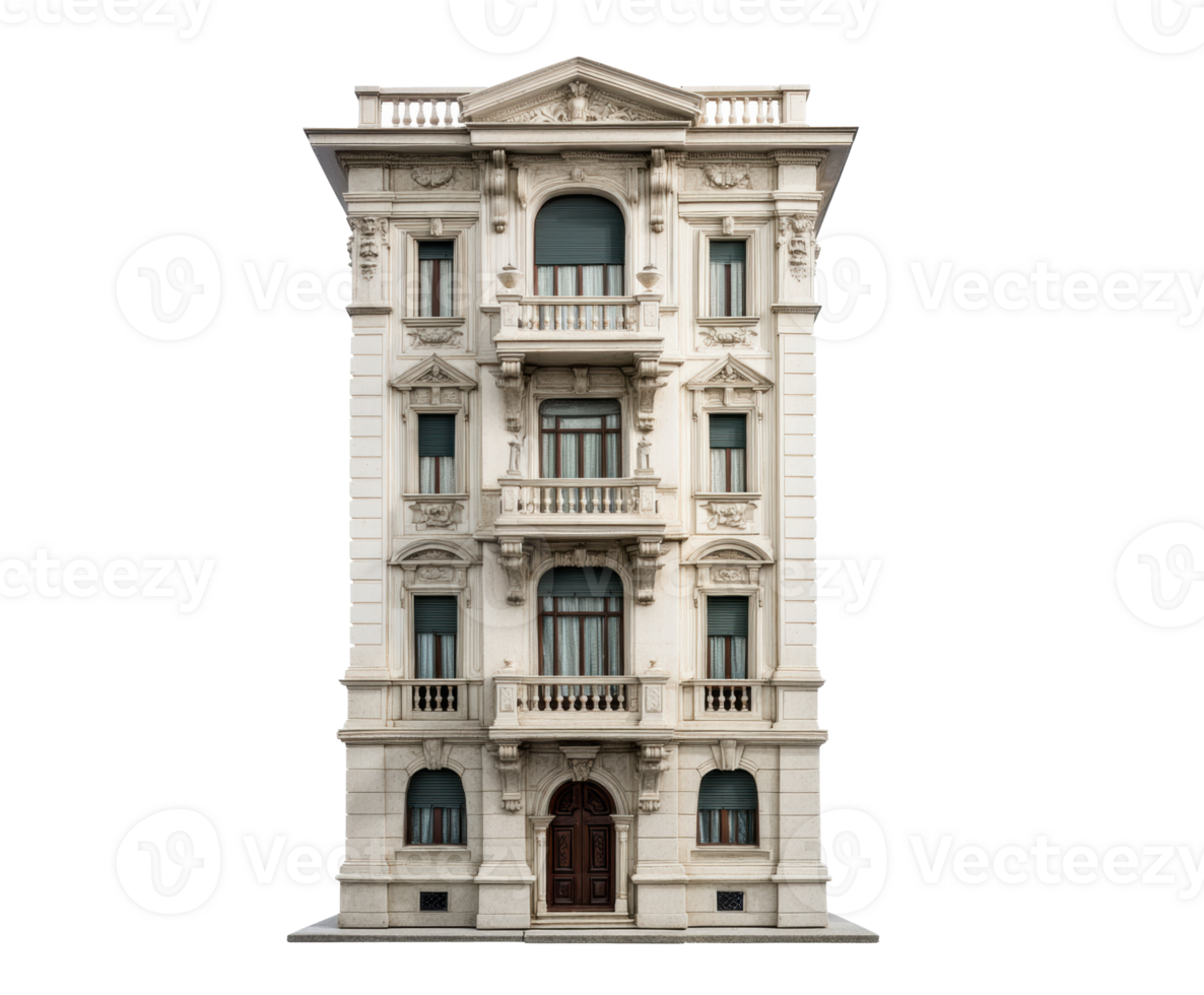 Elegant Victorian building exterior for architectural design png