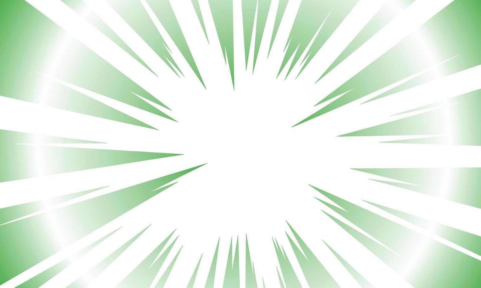 Dynamic Comic Book Radial Burst Background Pattern Texture pop art in Green Silhouette Illustration. vector