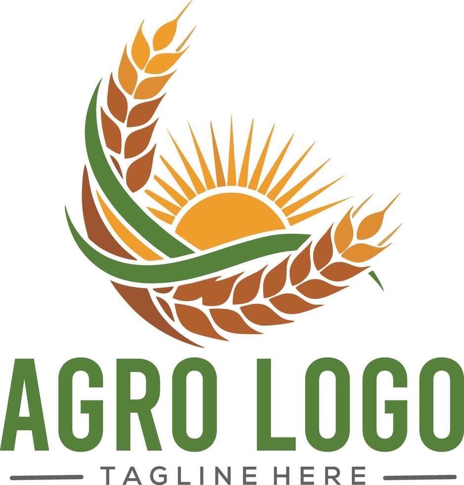 logo of agriculture company eco vector