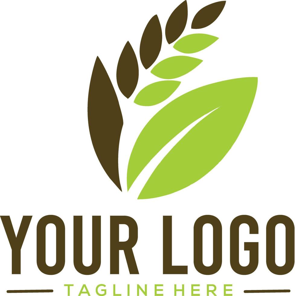agriculture logo for your company leaf 2 color combination vector