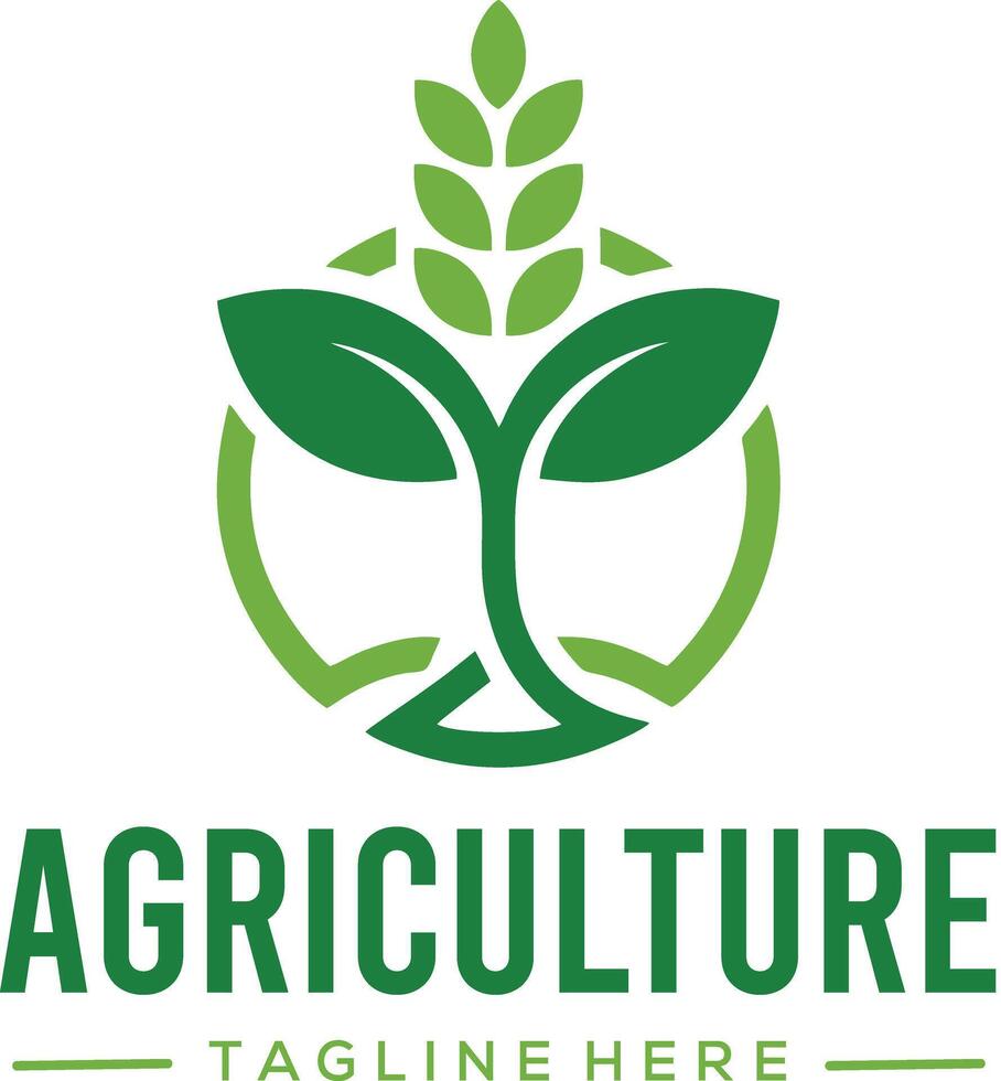 organic logo leaf with circle shape vector