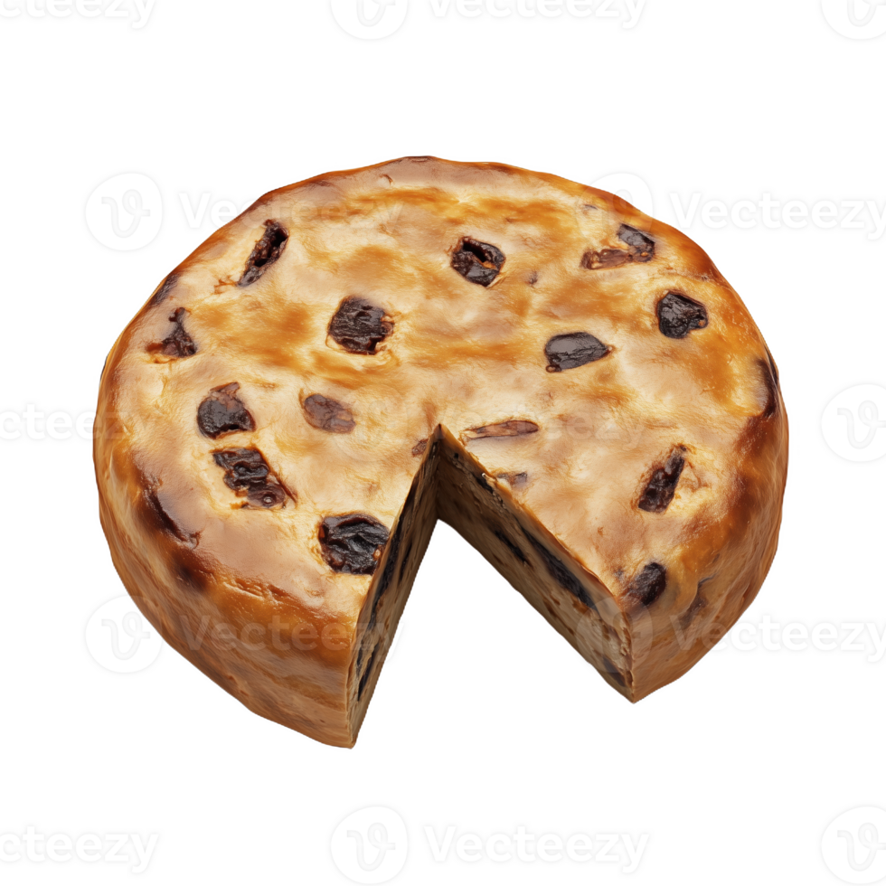 Realistic representation of Welsh cake on a featuring a slice removed png