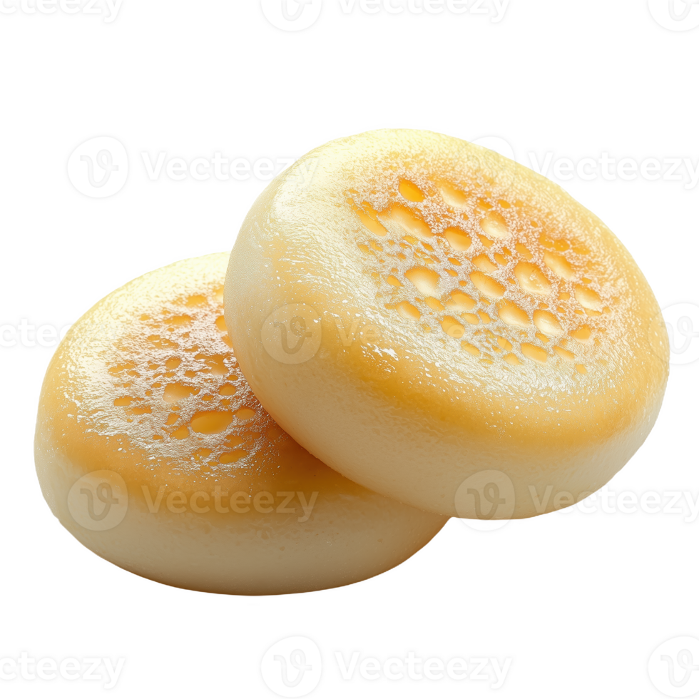 Isolated Thai Khanom Krok dessert showcasing a tender texture and golden hue png