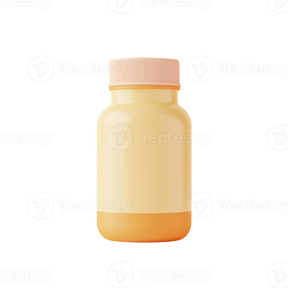 Vibrant pastel colored vitamin bottle with soft hues displayed on a light background png