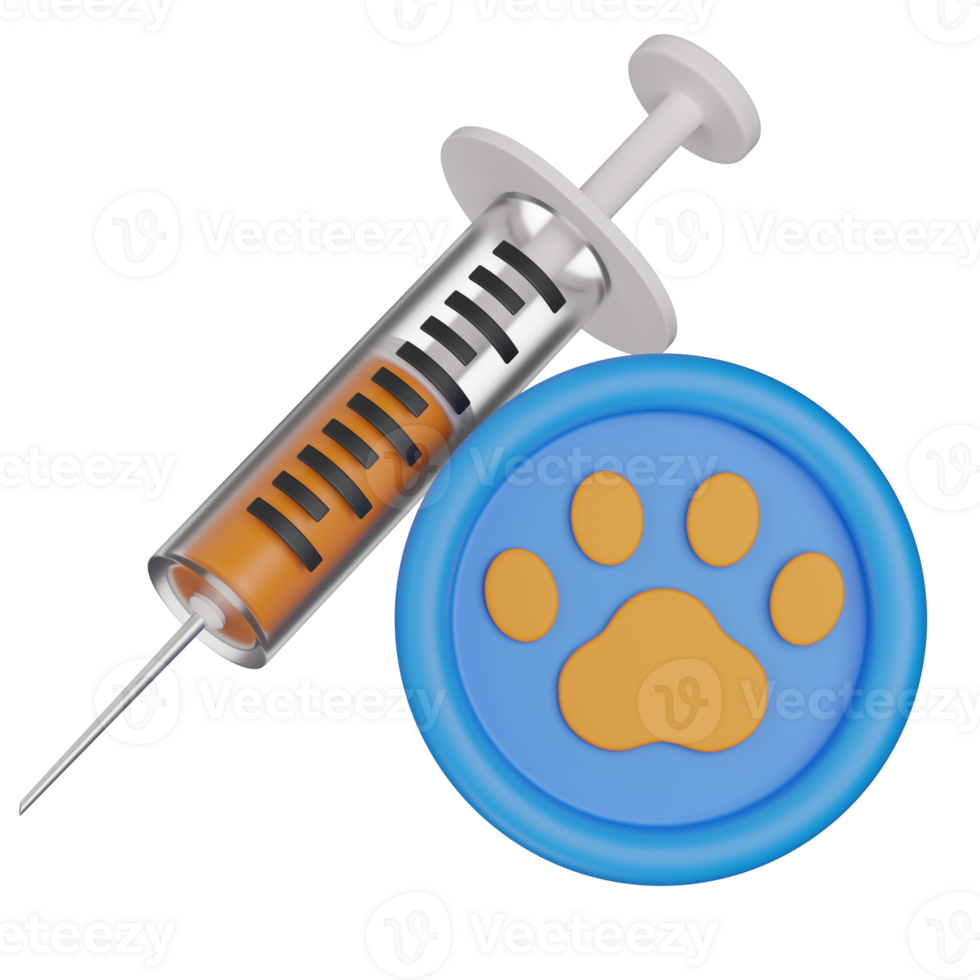 3D Render of Pet Vaccination icon png
