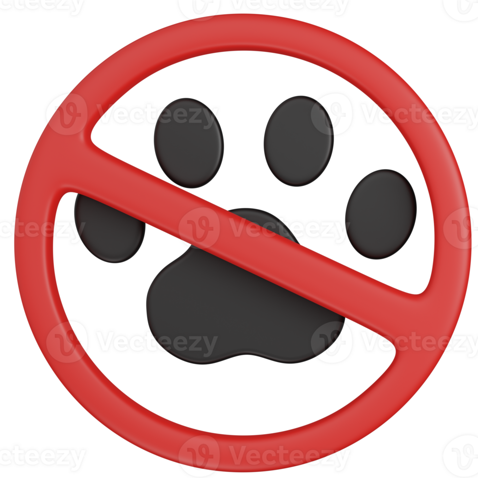 3d render No Pets Allowed Sign png