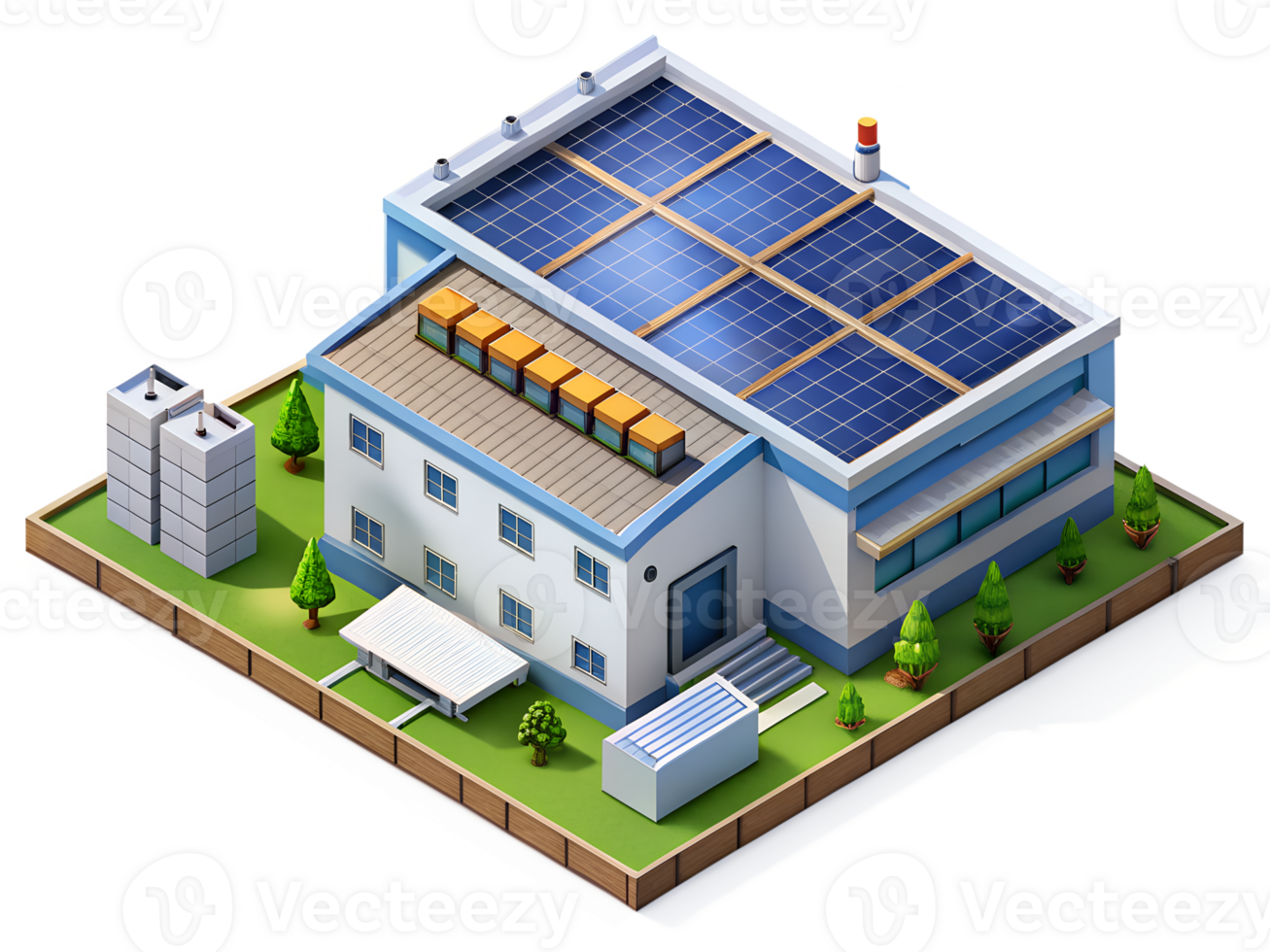 A solar panel on top of a building png