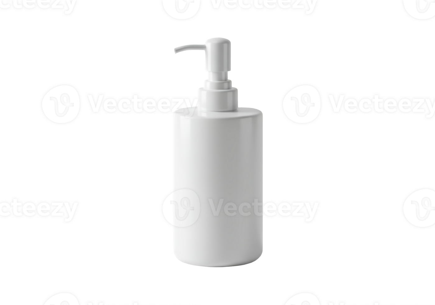 White pump dispenser bottle for liquids isolated on transparent background png