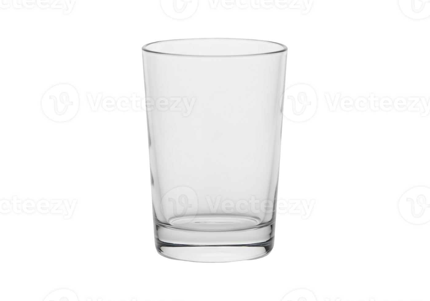 Clear tall glass tumbler with thick base isolated on transparent background png