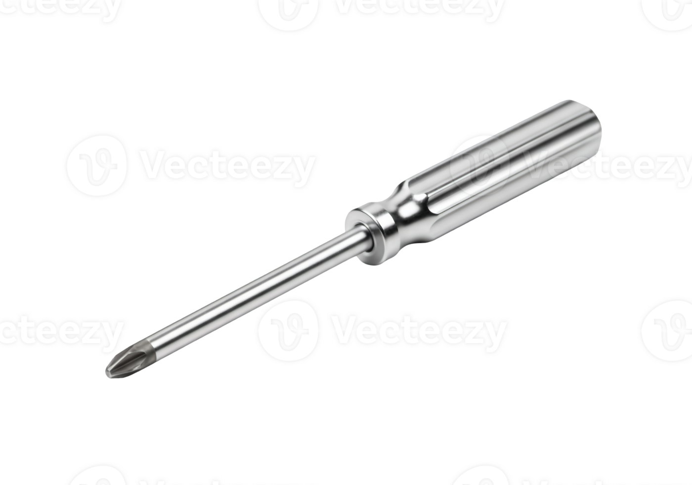 Shiny phillips head screwdriver tool isolated on transparent background png