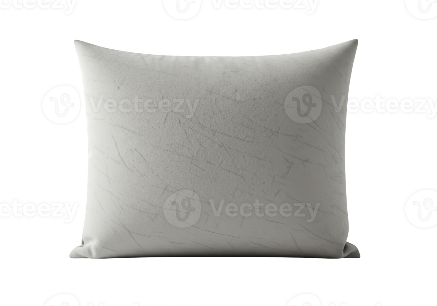 A textured light gray throw pillow with subtle linear patterns isolated on transparent background png