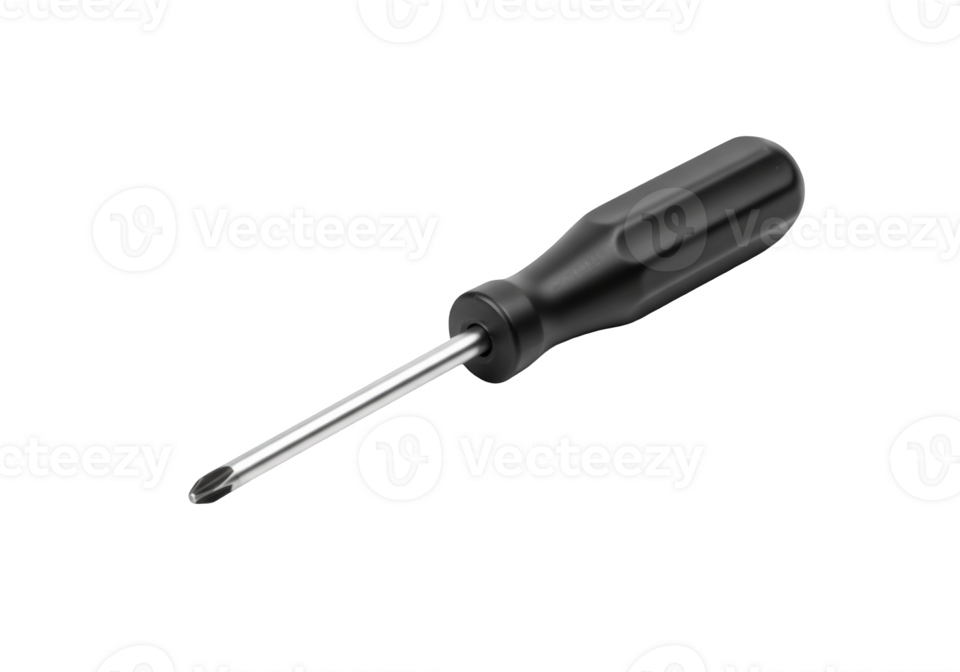 Phillips head screwdriver with black handle isolated on transparent background png