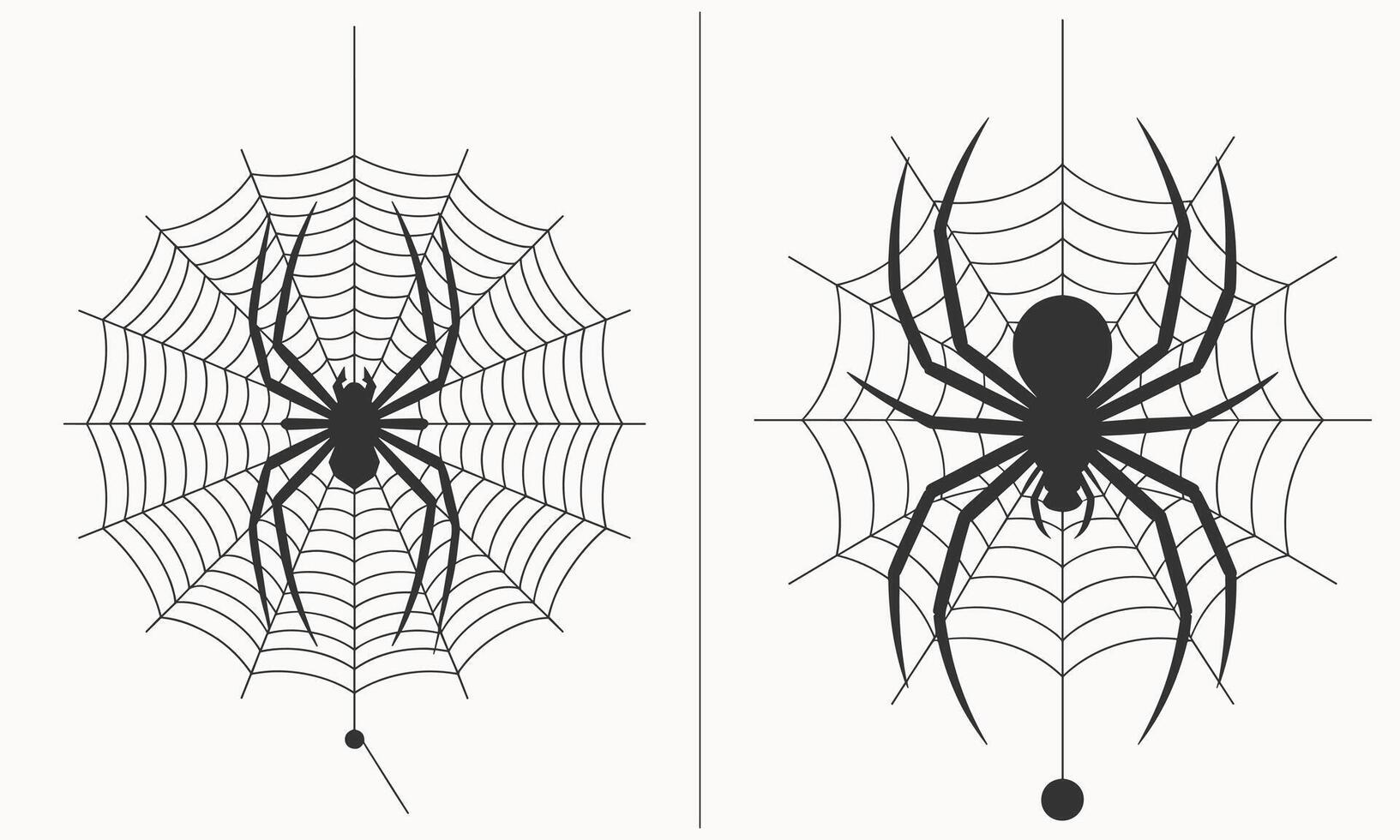 Creepy Spider Hanging on Intricate Web for Halloween Night, Featuring Eerie Details and Dark Shadows vector