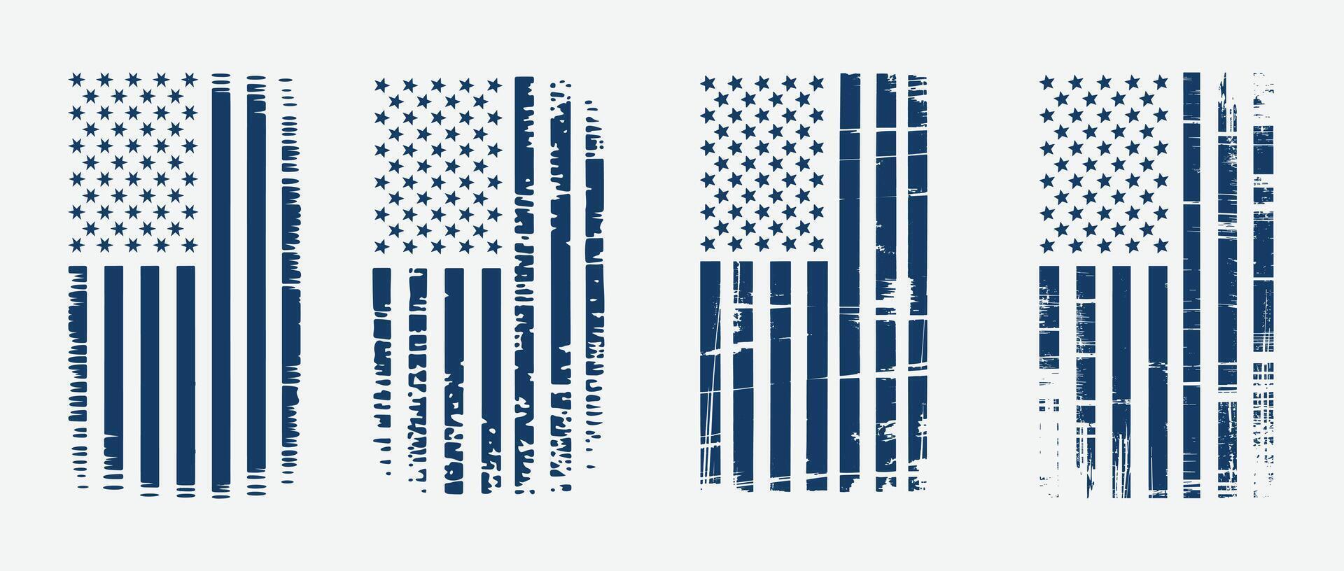 American Flag Graphics with Skulls, Sunflowers, and Distressed Details for Bold, Vintage Freedom Artwork ddd vector
