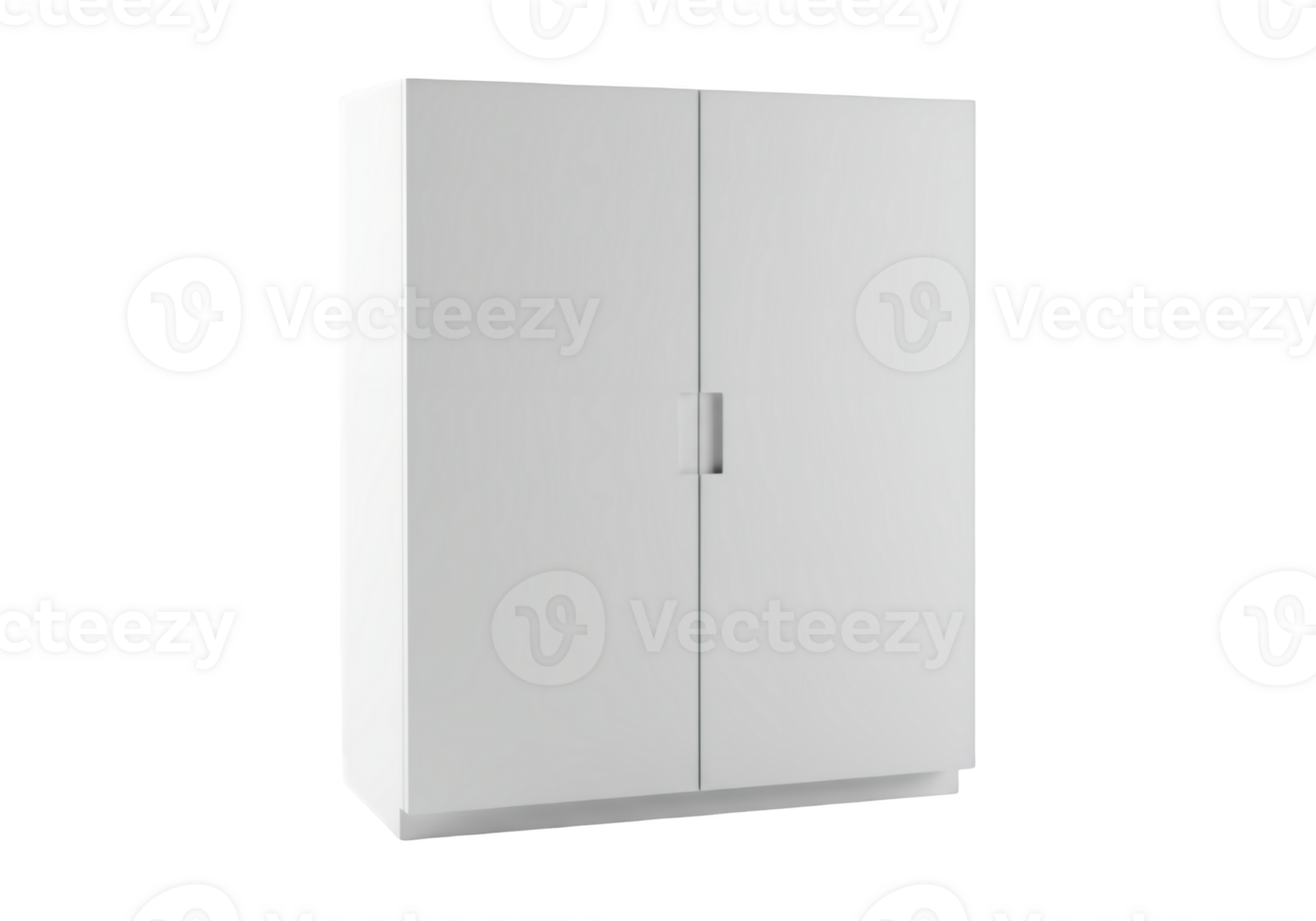 Modern white two door wardrobe furniture isolated on transparent background png