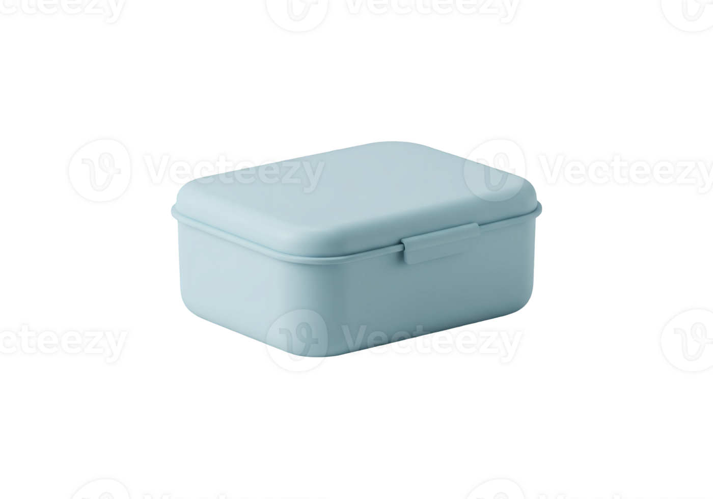 Light blue rectangular lunch box container isolated on transparent background png