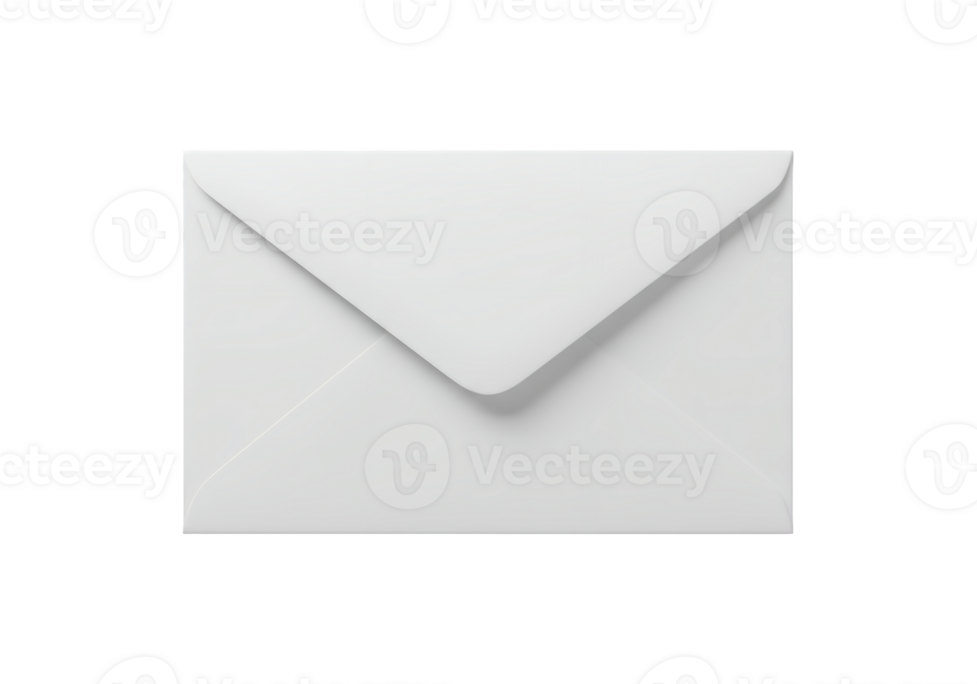 A clean white envelope with a sealed flap isolated on transparent background png