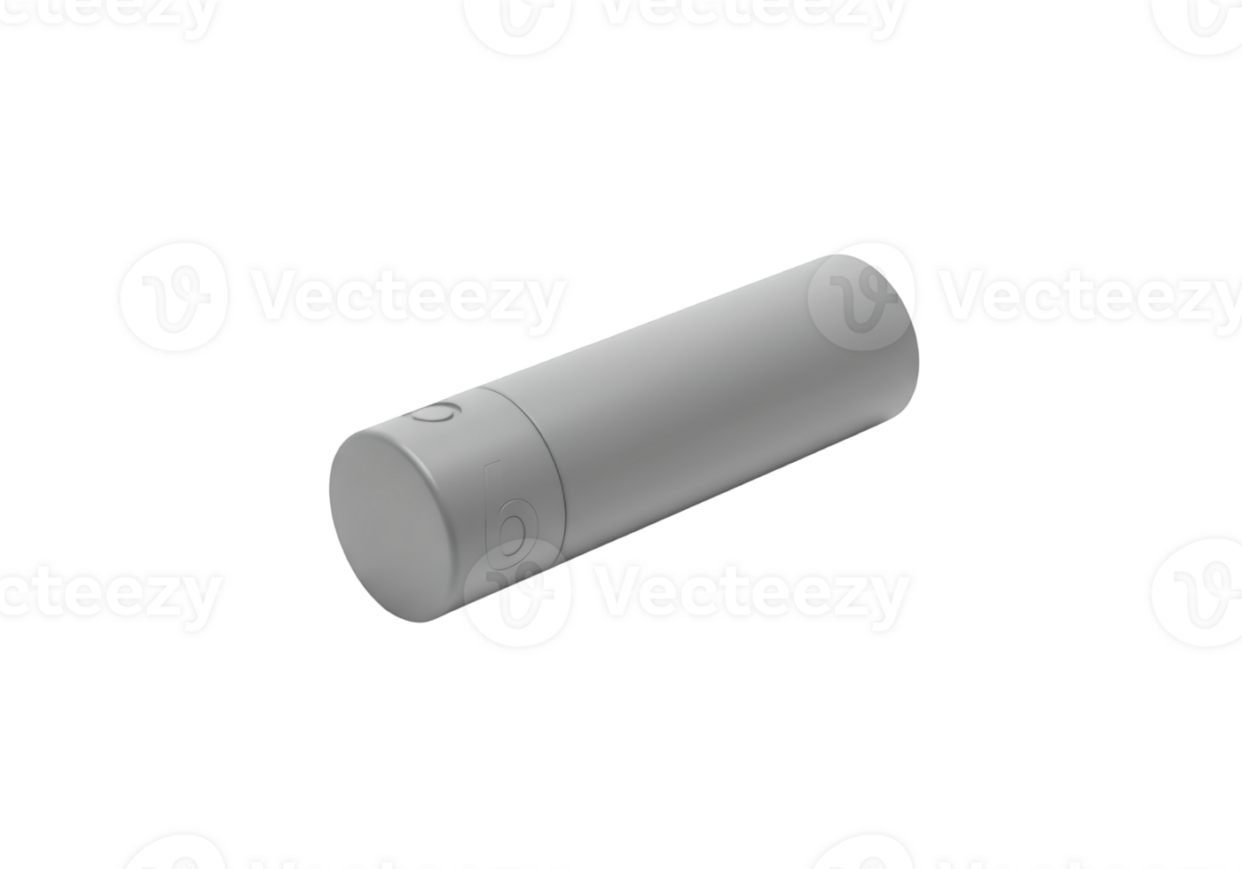 Simple gray cylinder with embossed logo isolated on transparent background png