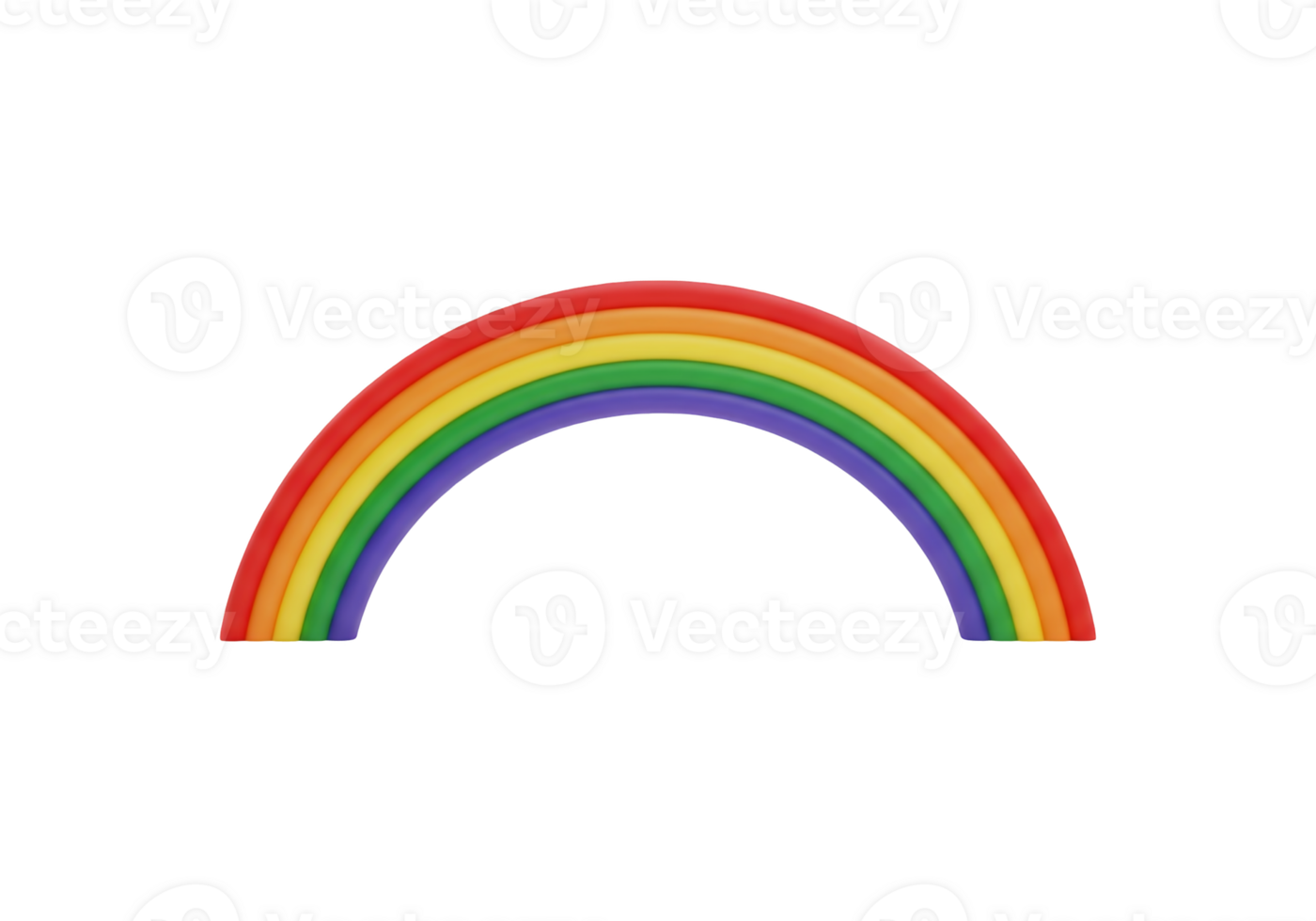Colorful rainbow arc with multiple bands isolated on transparent background png
