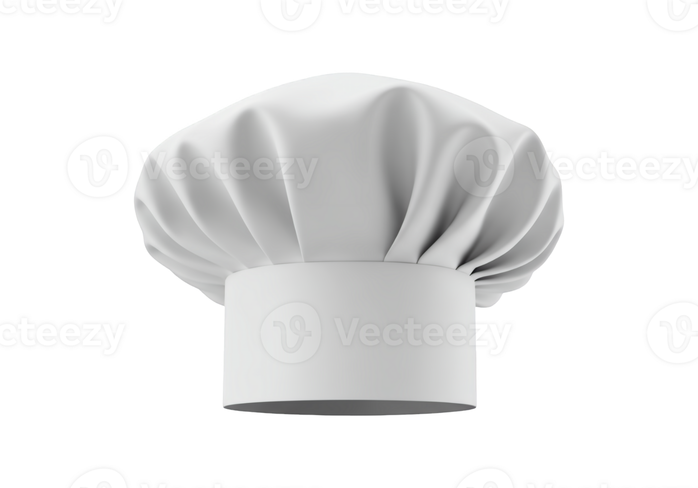 Classic white chef hat with pleats isolated on transparent background png