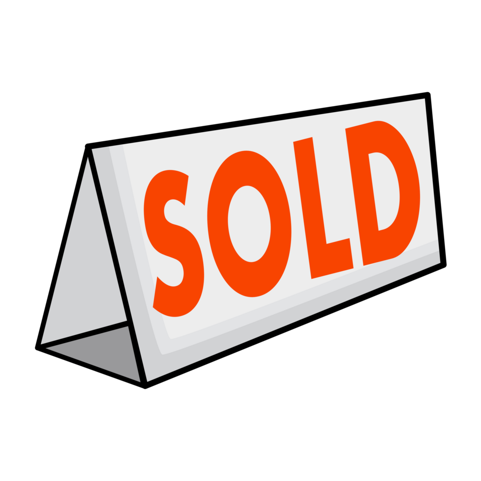 Illustration of a Sold Sign. Concept of sale. png