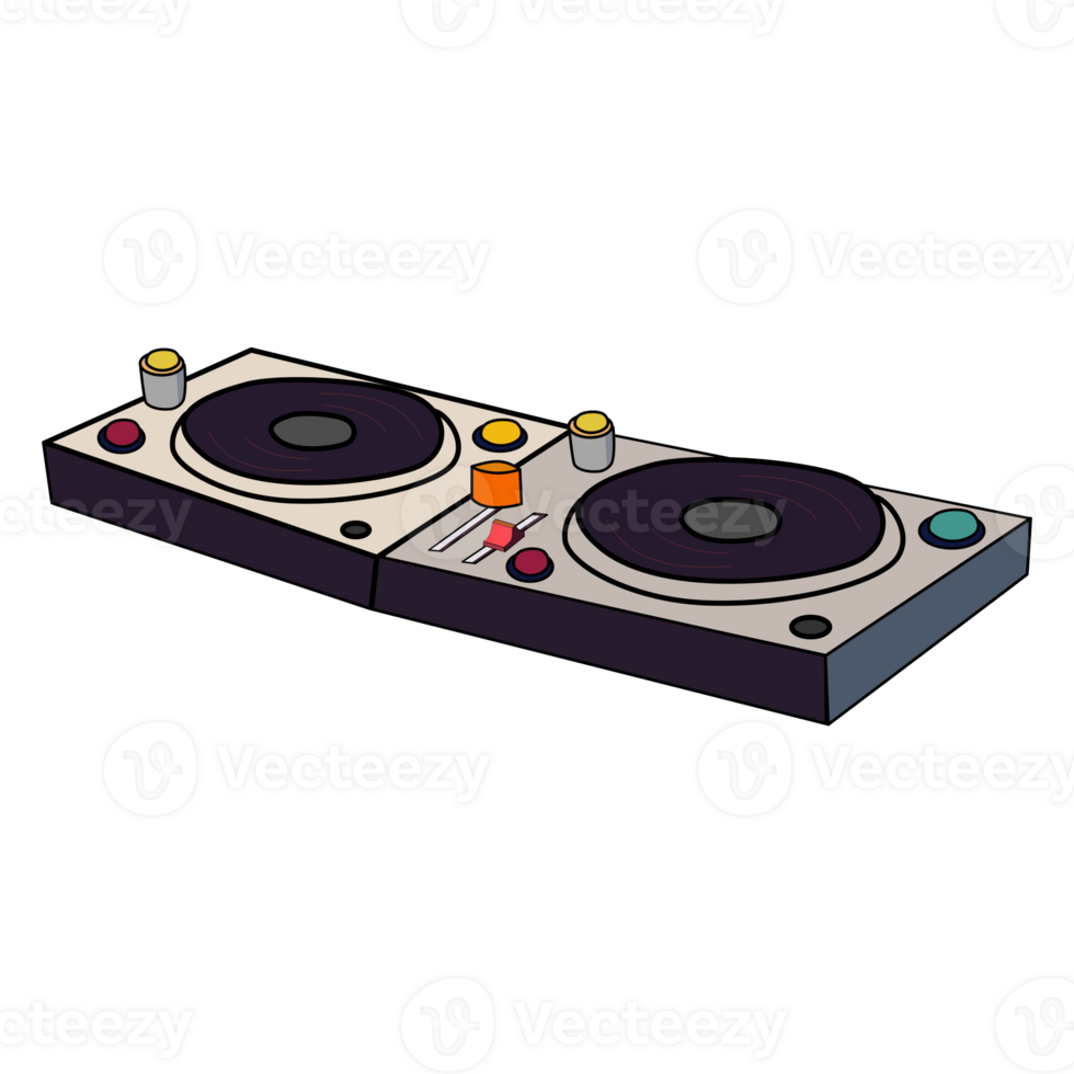 Illustration of a DJ Turntable Mixer png