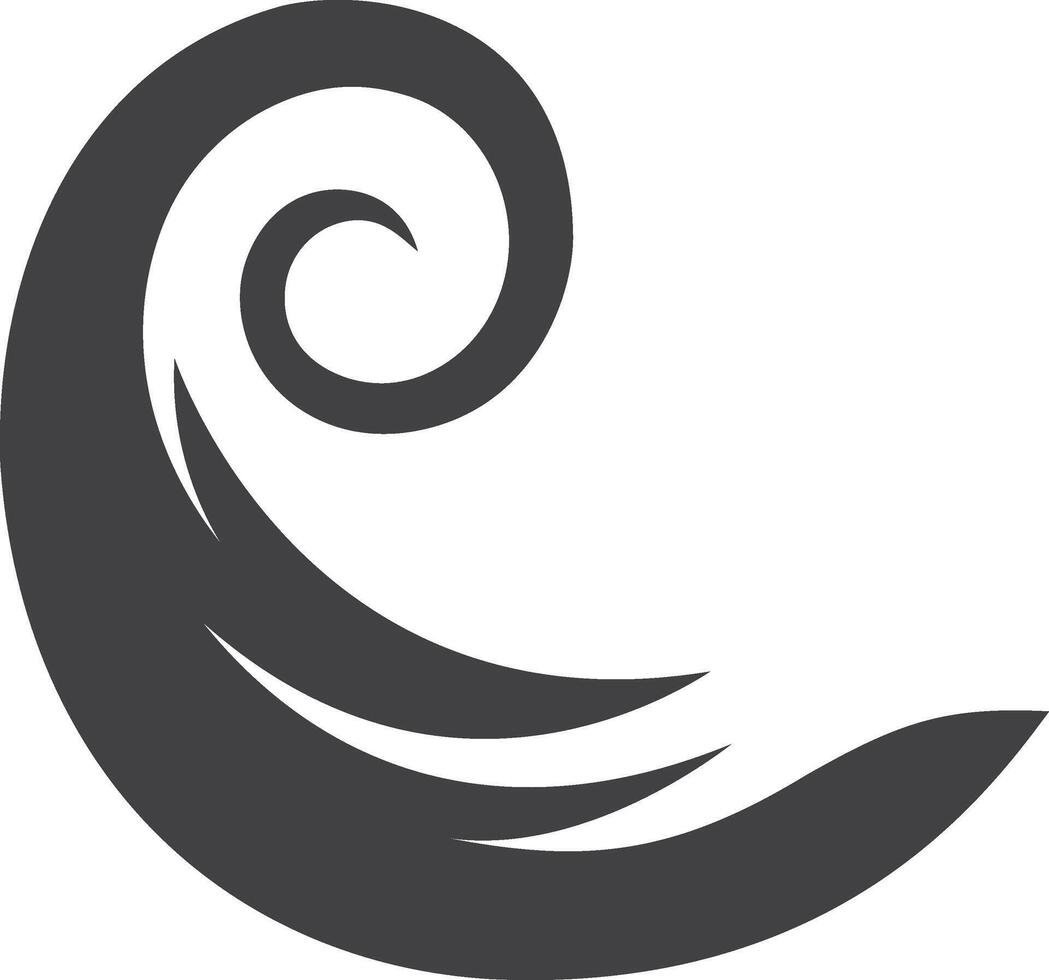 Stylized Swirl with Curving Lines and Spiraling Accent vector