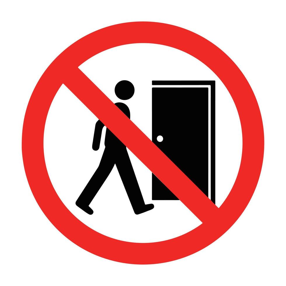No Entry, please staff only, sign in red cerqule vector