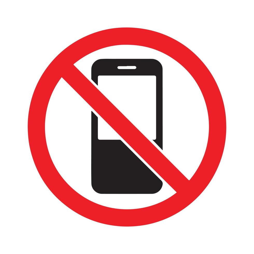 No Mobile Devices sign in white backraund vector