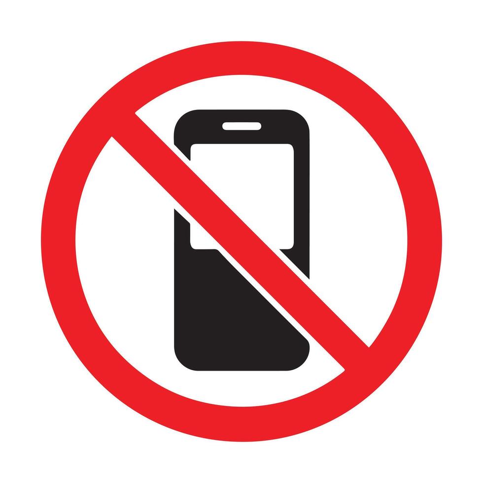 Mobile Use Prohibited sing in white backraund vector