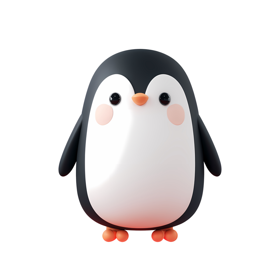 Cute Cartoon Penguin Illustration with Transparent Background on transparent background png