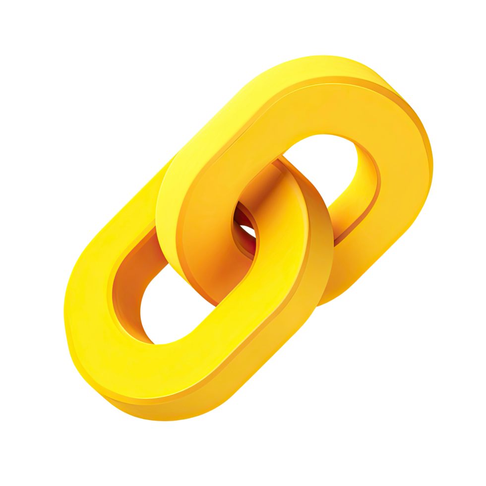 Golden Chain Link Illustration on Transparent Background two interconnected golden png