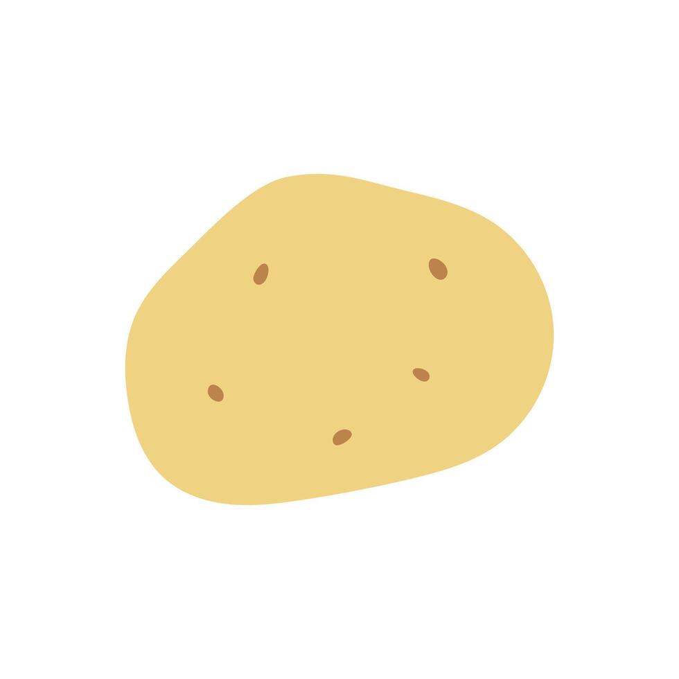 Simple cute potato cartoon in earthy tones, perfect for food-related graphics, healthy eating icons, garden produce illustrations, and playful vegetable designs vector