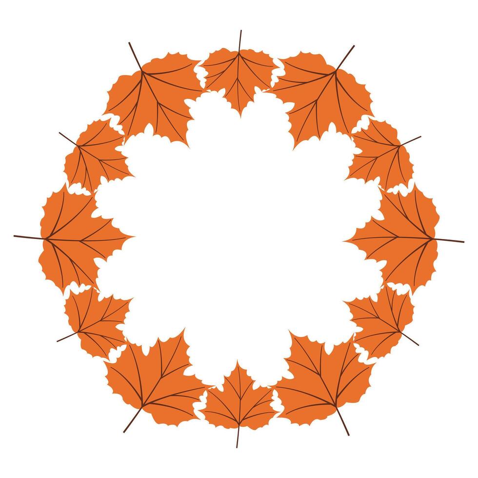 Fall season flat frame with leaves vector