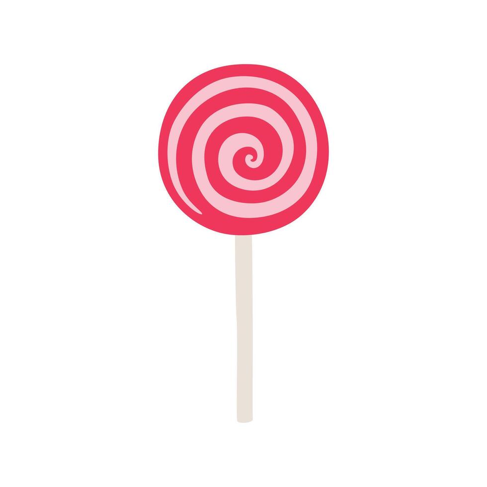 Lollipop candy flat design cartoon sweet dessert vector