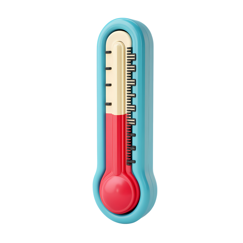Cartoon Thermometer with Red Liquid on Transparent Background cartoon thermometer png
