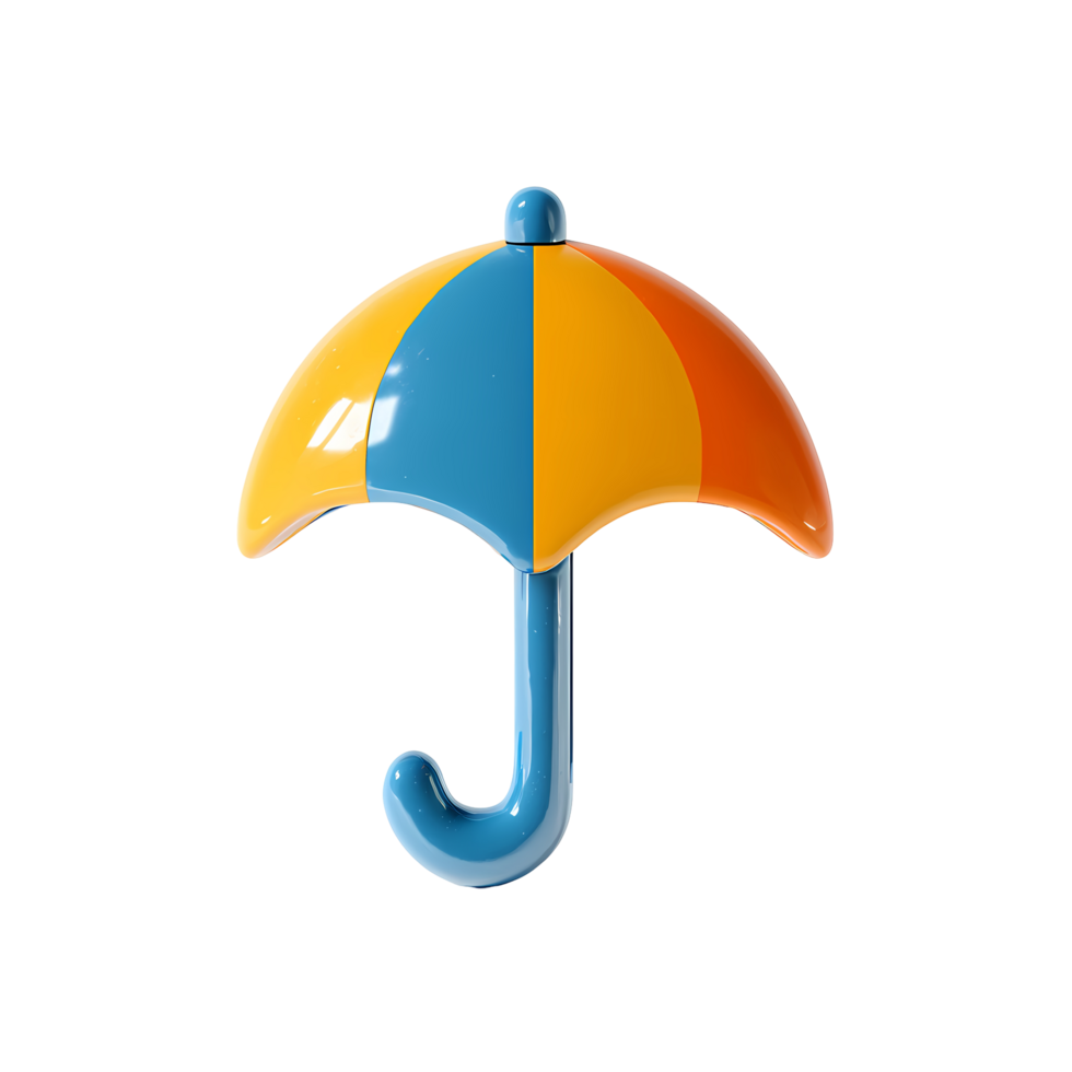 Colorful Cartoon Umbrella Illustration with Blue and Orange on transparent background png