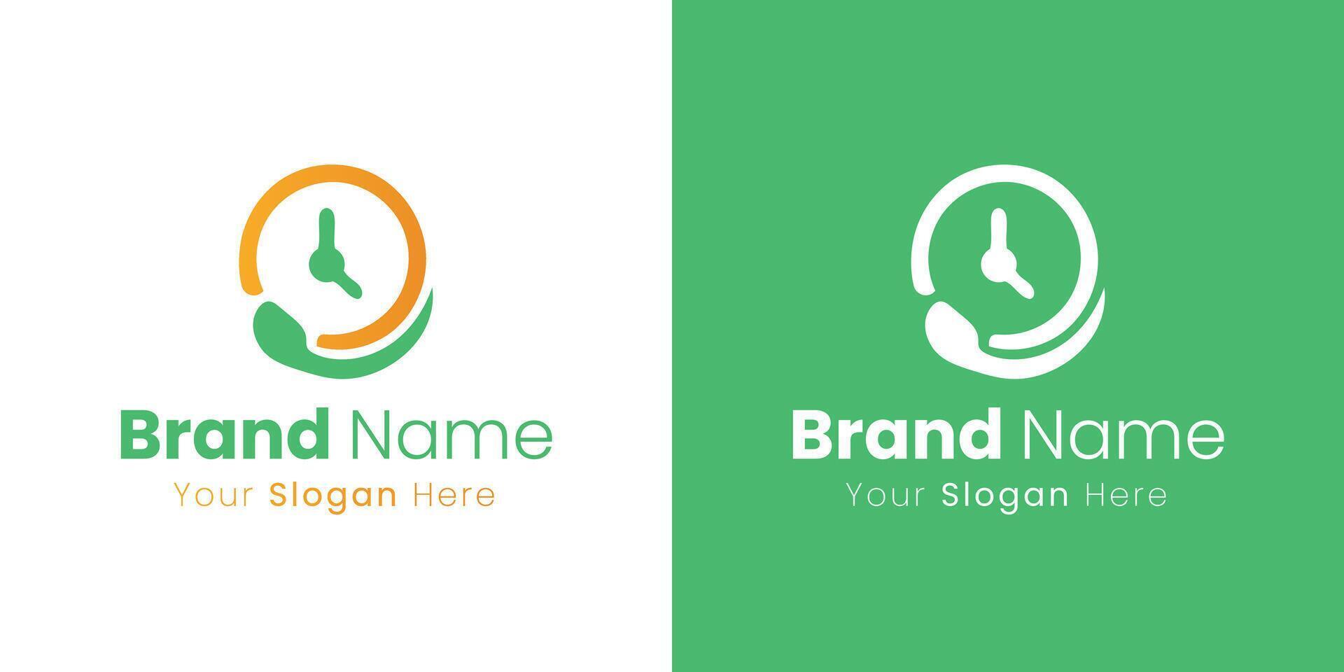 Clock Hands Around Circle Logo Design With Company Slogan Below For Brand Identity vector