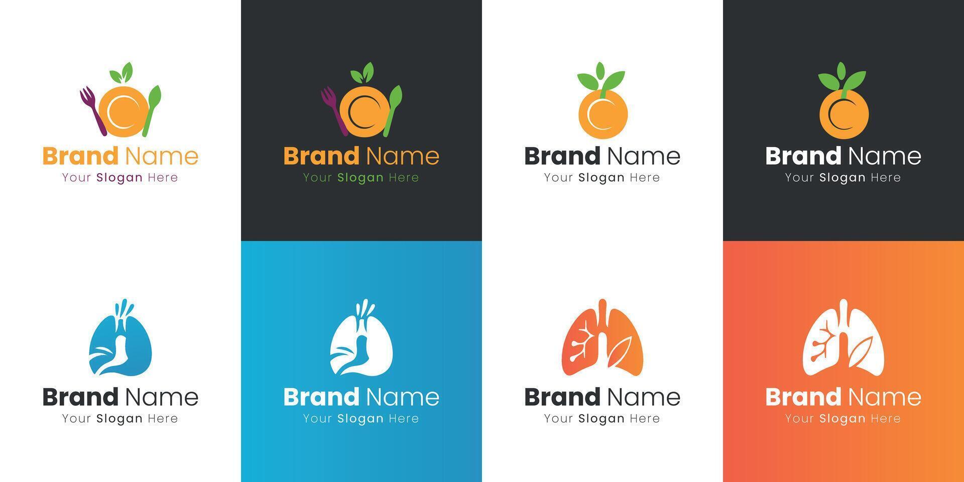 Creative Brand Identity Logo Design Concepts For Health And Wellness Businesses vector